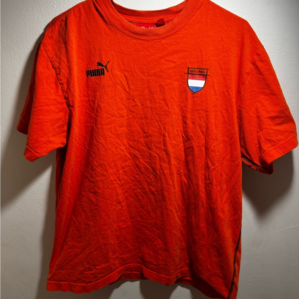 Puma Vintage Y2K Holland 14 Orange Men’s T-Shirt Netherlands Jersey Size Large